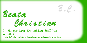 beata christian business card